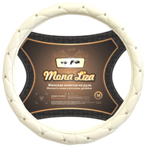 Оплетка Mona liza Оплетка Mona lizaОплетки на руль<br>Размер руля: M (38 см),<br>Материал оплетки: кожа<br>